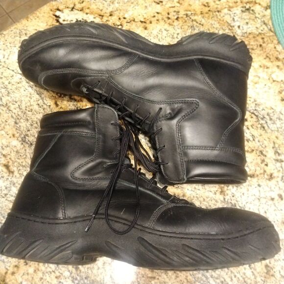 RARE OAKLEY SI BLACK LEATHER BOOTS Mens 14 Elite Special Forces Tactical Shoes - Picture 9 of 12